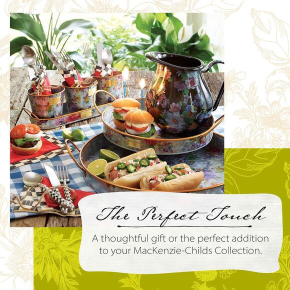 Mackenzie Childs Always Flowers Galvanized Metal Herb Pots Set of 3 NEW - Picture 4 of 6